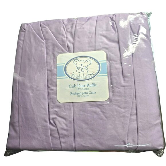 Koala Baby Crib Dust Ruffle Cotton 28 X 52 Inches Lavender Purple NIP JJ3978 - Picture 1 of 5
